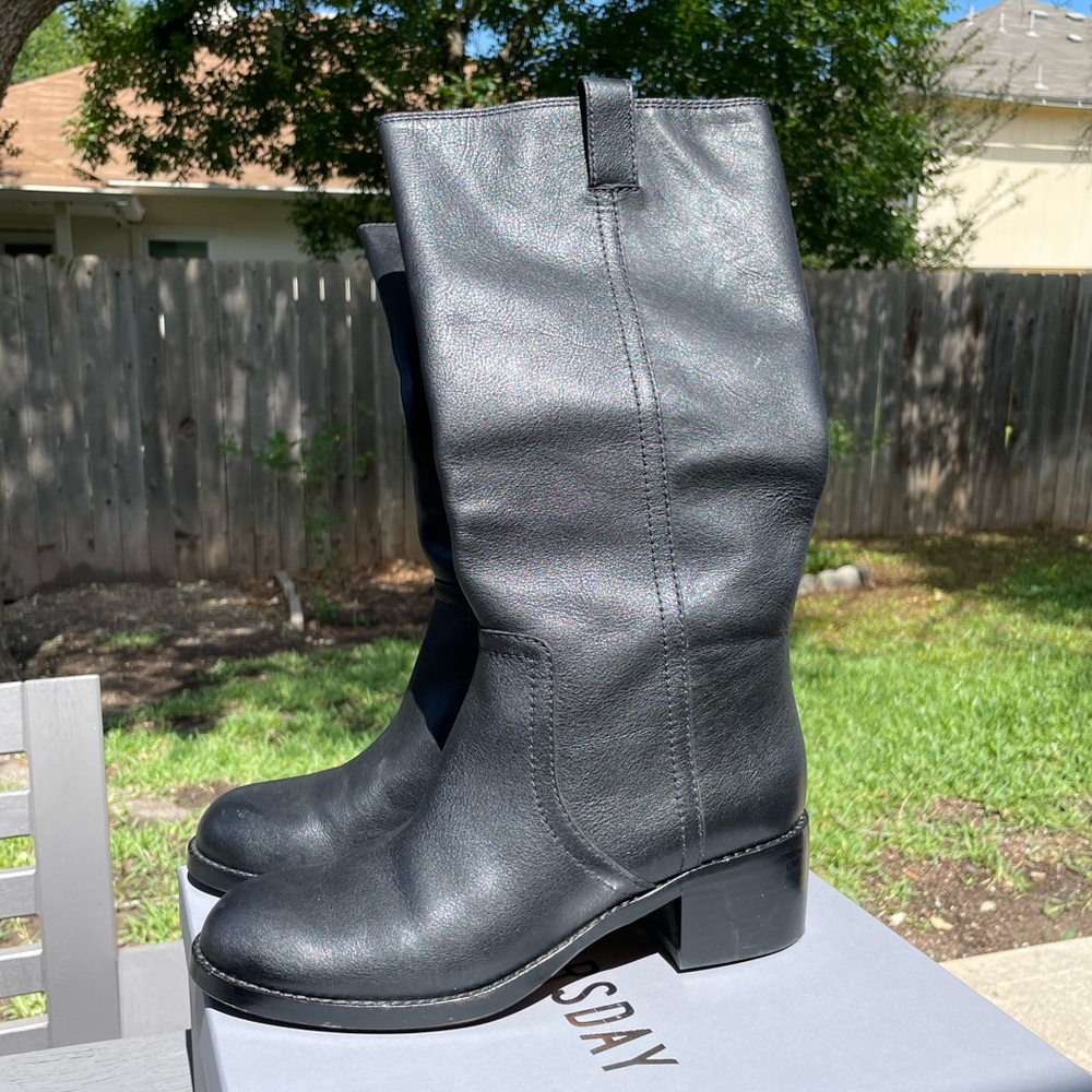 Madewell Mid-calf black leather boots